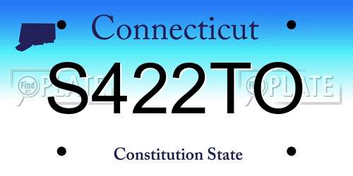 S422TO Connecticut License Plate