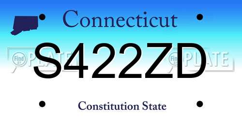 S422ZD Connecticut License Plate