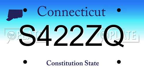 S422ZQ Connecticut License Plate
