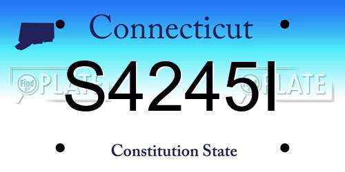 S4245I Connecticut License Plate