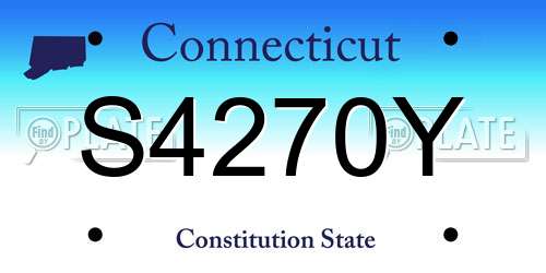 S4270Y Connecticut License Plate