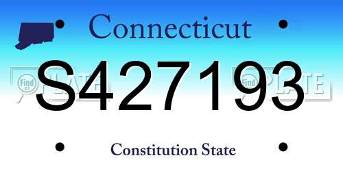 S427193 Connecticut License Plate