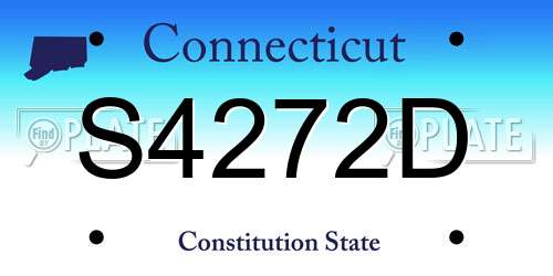 S4272D Connecticut License Plate