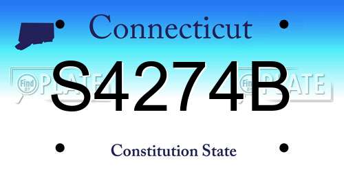 S4274B Connecticut License Plate