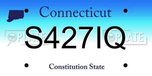 S427IQ Connecticut License Plate