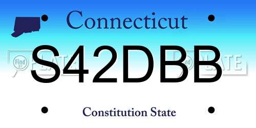 S42DBB Connecticut License Plate