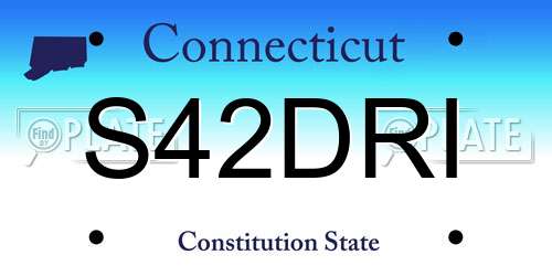 S42DRI Connecticut License Plate