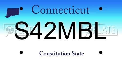 S42MBL Connecticut License Plate