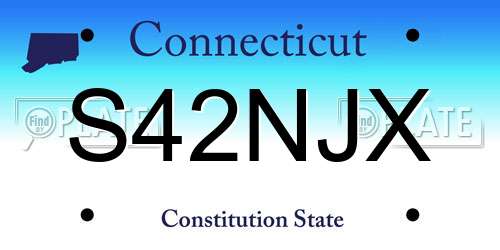 S42NJX Connecticut License Plate