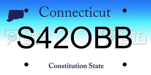 S42OBB Connecticut License Plate