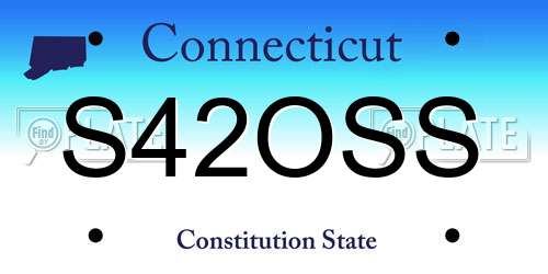 S42OSS Connecticut License Plate