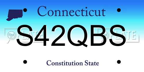 S42QBS Connecticut License Plate