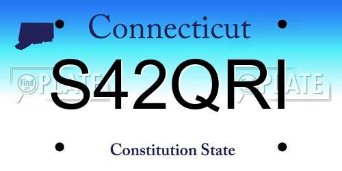 S42QRI Connecticut License Plate