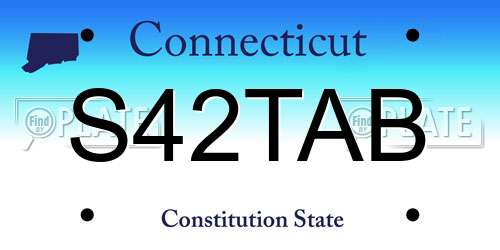 S42TAB Connecticut License Plate