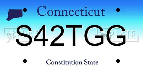 S42TGG Connecticut License Plate