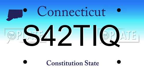 S42TIQ Connecticut License Plate