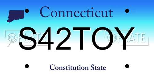 S42TOY Connecticut License Plate