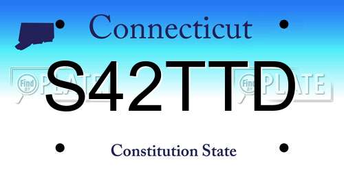 S42TTD Connecticut License Plate