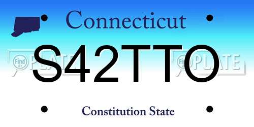 S42TTO Connecticut License Plate