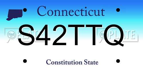 S42TTQ Connecticut License Plate