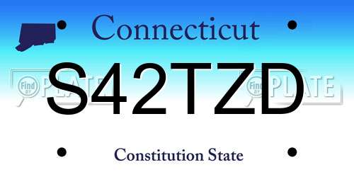 S42TZD Connecticut License Plate