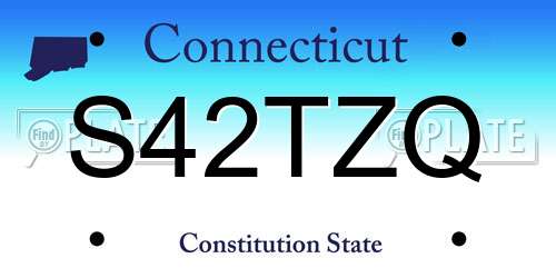 S42TZQ Connecticut License Plate