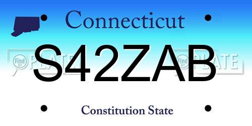 S42ZAB Connecticut License Plate
