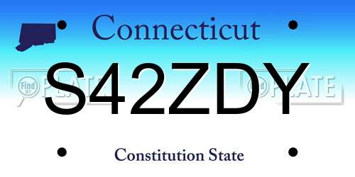 S42ZDY Connecticut License Plate