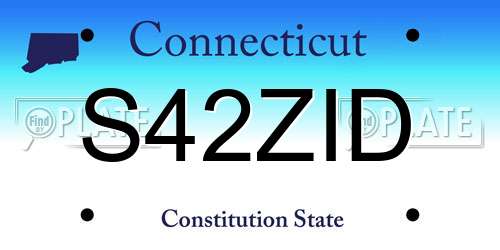 S42ZID Connecticut License Plate