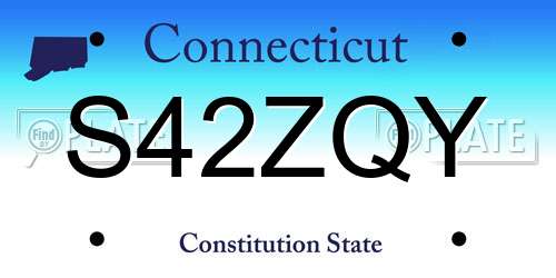 S42ZQY Connecticut License Plate