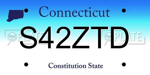 S42ZTD Connecticut License Plate