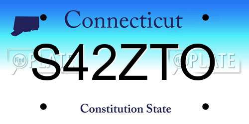 S42ZTO Connecticut License Plate