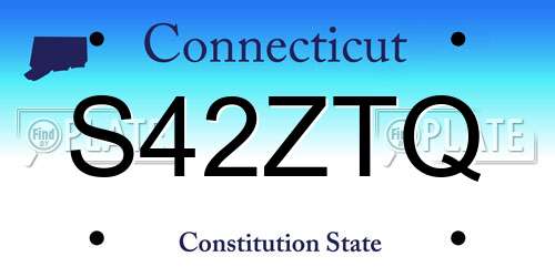 S42ZTQ Connecticut License Plate