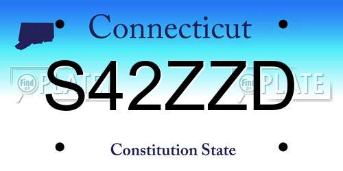 S42ZZD Connecticut License Plate