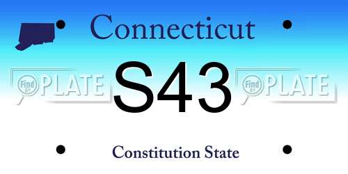 S43 Connecticut License Plate