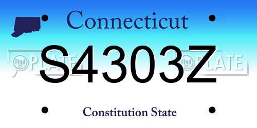 S4303Z Connecticut License Plate