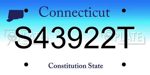 S43922T Connecticut License Plate
