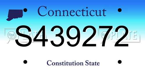 S439272 Connecticut License Plate