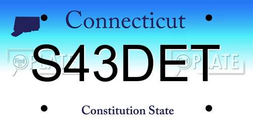 S43DET Connecticut License Plate