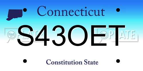 S43OET Connecticut License Plate