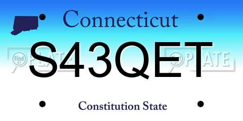 S43QET Connecticut License Plate