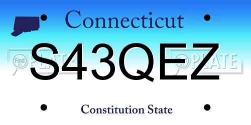 S43QEZ Connecticut License Plate