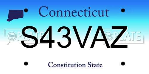 S43VAZ Connecticut License Plate