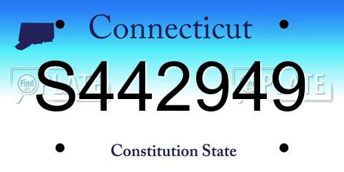 S442949 Connecticut License Plate
