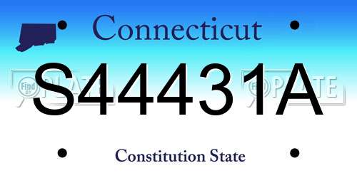 S44431A Connecticut License Plate