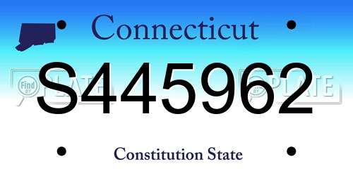 S445962 Connecticut License Plate