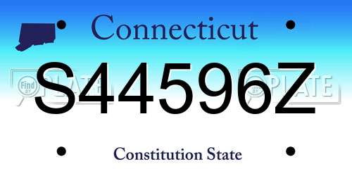 S44596Z Connecticut License Plate