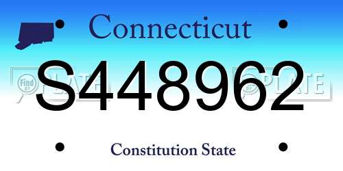 S448962 Connecticut License Plate