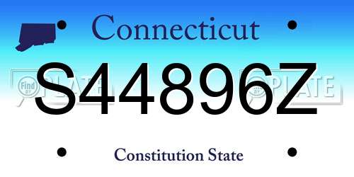 S44896Z Connecticut License Plate