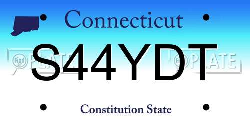 S44YDT Connecticut License Plate